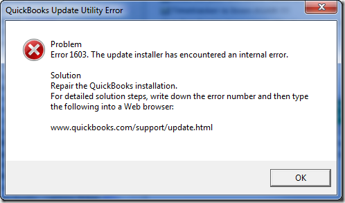 QuickBooks Error 1603 – Fix Install Update HTML Error Status 1603