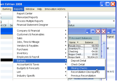 quickbooks pro 2008 report by invoice number