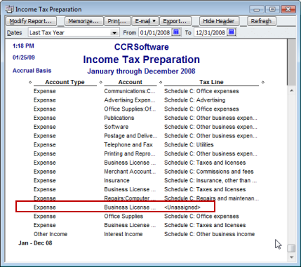 Chart Of Accounts Guaranteed Payments