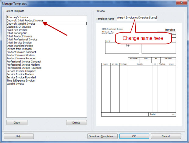 change invoice template in quickbooks
 FAQ:Adding Overdue Stamps to QuickBooks Invoices - Practical ...