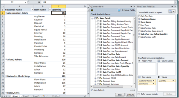 QQube Pivot Table