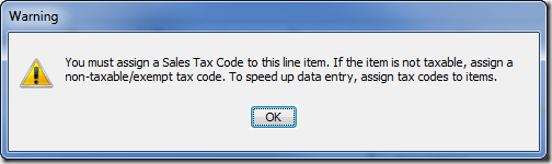 QuickBooks Sales Tax Error