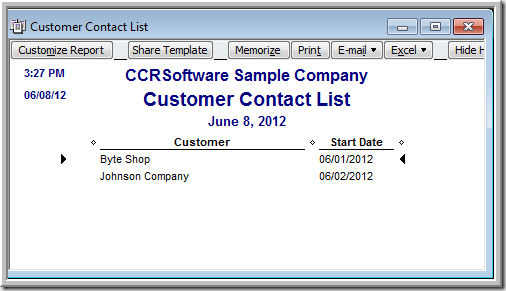 QuickBooks Customers Added by Date